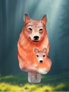 Porcelain Wolf Night Light with Gift Box